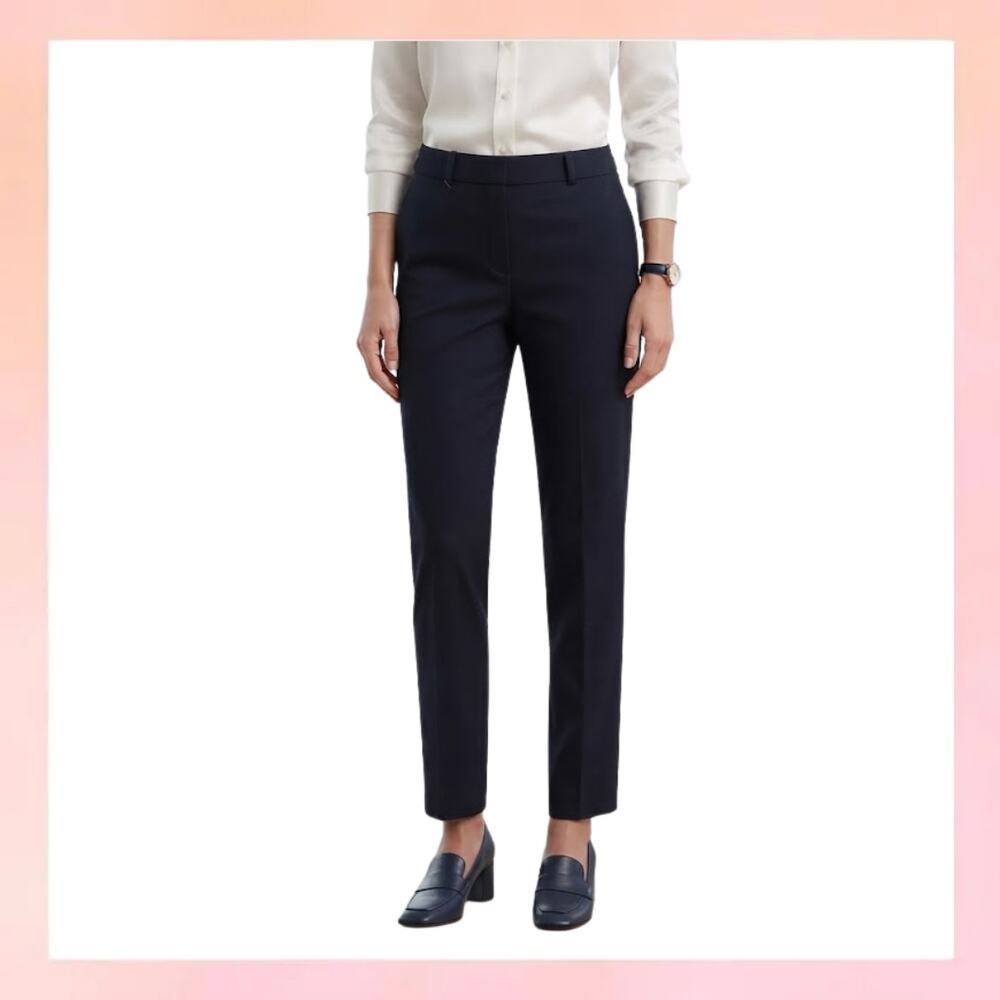 Curvy Slim Trouser Comfort Stretch Navy Blue Size 4